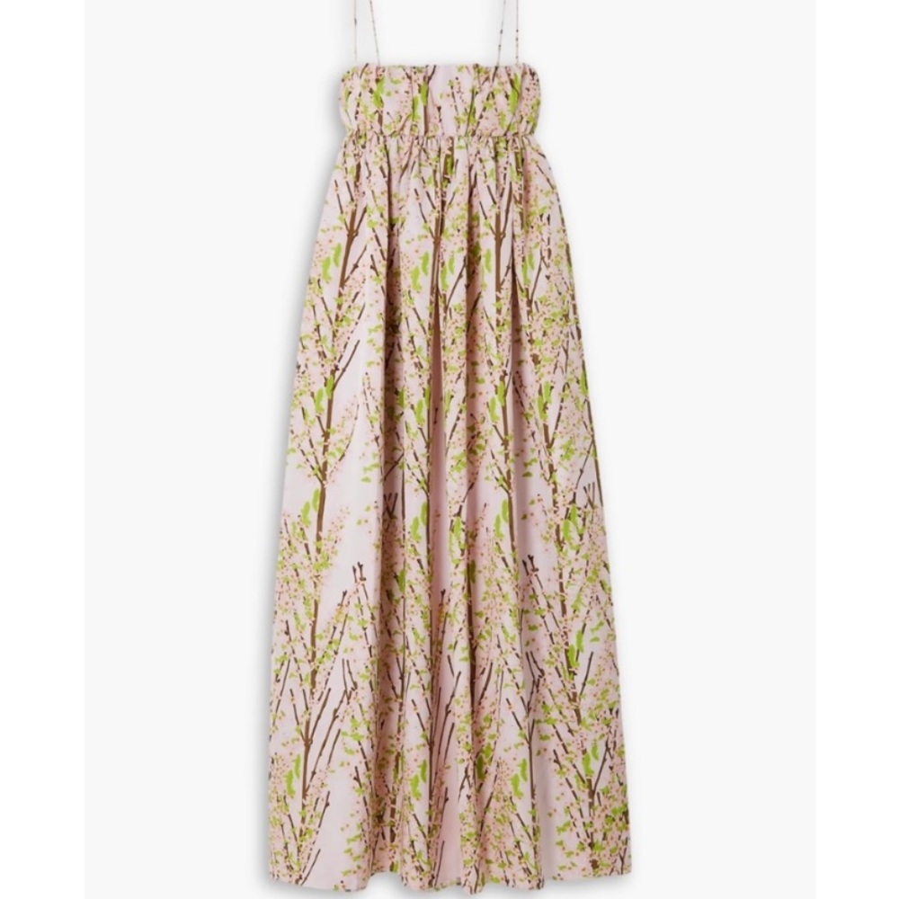Bernadette Brigit Floral-Print Tafetta Maxi
Dress - size 6/ small